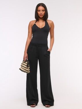 Abercrombie & Fitch High rise Black linen trousers Size 26/2 Long